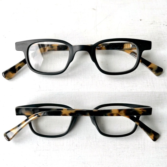 Vintage NEW Acetate +3.00 Reading Glasses PETITE Fit Matte Black Little Square - Picture 5 of 15